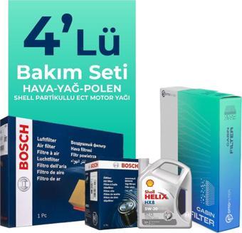 BOSCH Citroen C5 AirCross 1.5 Dizel Filtre Bakım Seti Shell Motor Yağlı (2019-2023) 4 Lü