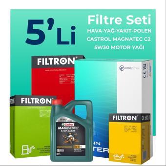 Filtron Land Rover Freelander 2.2 Filtre Bakım Seti Castrol Motor Yağlı (2006-2014) 5 Li