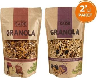 Sade Gurme 2'Li Erik Badem Ve Elma Fındık Dut Kurusu Granola 360X2 Gr