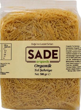 Sade Organik Sade Organik Tel Şehriye 500 Gr