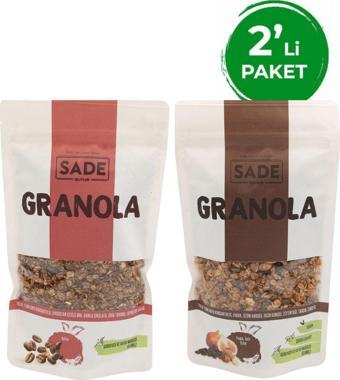 Sade Organik Kahveli - İncir Üzüm Granola 200 Gr 2 Li Paket