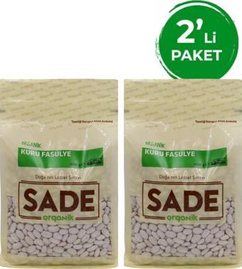 Sade Organik Kuru Fasulye 1000 Gr 2 Li Paket