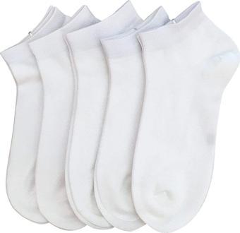 Sockshion Beyaz Pamuklu Bilek Boy Çorap 5^Li