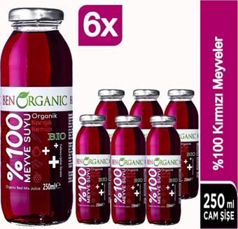 Benorganic Organik Kırmızı Meyveler Suyu 6X250 Ml