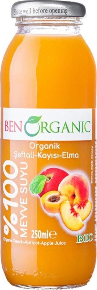 Benorganic Benorganik Doğal Organik Meyve Suyu 250Ml Şeftali Kayısı Elma Suyu