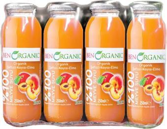 Benorganic Organik Şeftali Kayısı Elma Suyu 12 X 250 Ml