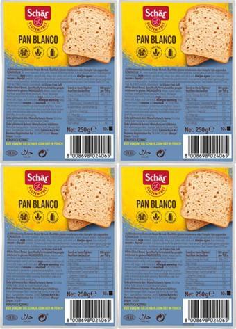 Schar Pan Blanco Glutensiz Beyaz Ekmek 250 Gr (4 Adet)