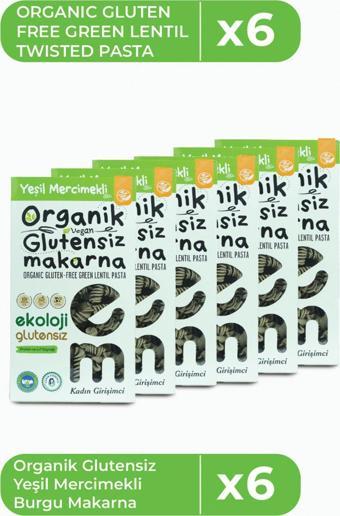 Ekoloji Glutensiz Organik Glutensiz Makarna Yeşil Mercimek Burgu 200Gr6Pkt  Freepastagreenlentiltwisted