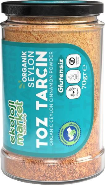 Ekoloji Market Organik Glutensiz Seylon Toz Tarçın 70 Gr / Organic Gluten-Free Ceylon Cinnamon Powder 70 Gr