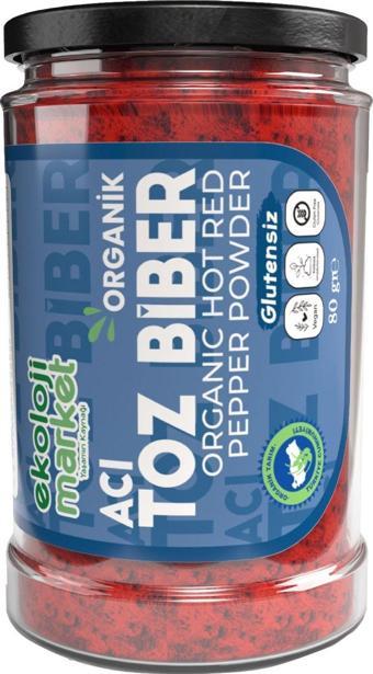 Ekoloji Market Organik Glutensiz Kavanoz Toz Biber- Acı 80 Gr