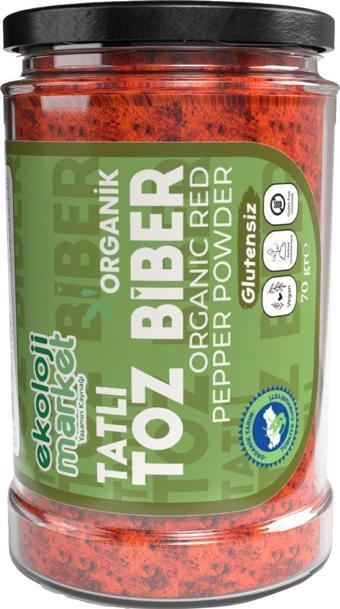 Ekoloji Market Organik Glutensiz Kavanoz Toz Biber- Tatlı 70 Gr