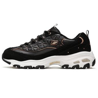 Skechers Air Cooled Memory Foam D'lites Glamour Feels Leather Sneaker Hakiki Deri Hafızalı Taban Günlük Spor Ayakkabı Siyah