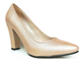 Zenay Pudra Deri Stiletto Topuklu Bayan Ayakkabı