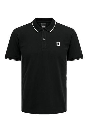 Only & Sons Erkek Onsfletcher Polo Yaka %100 Pamuk T-Shirt 22024827 Siyah