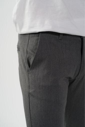Drappe Esnek Kumaş Slim Fit Chino Erkek Pantolon Antrasit