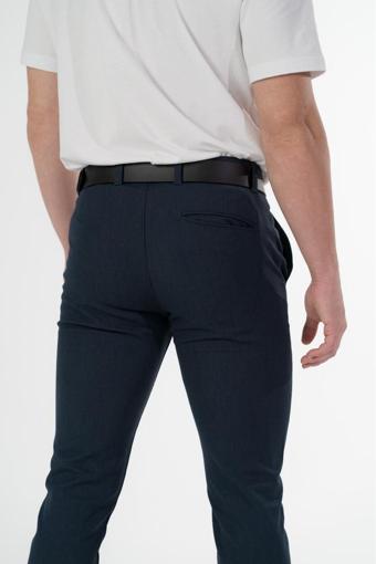 Drappe Esnek Kumaş Slim Fit Chino Erkek Pantolon Lacivert