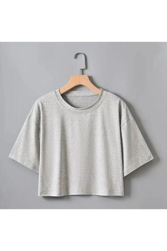 Drappe Oversize Kadın Crop T-Shirt