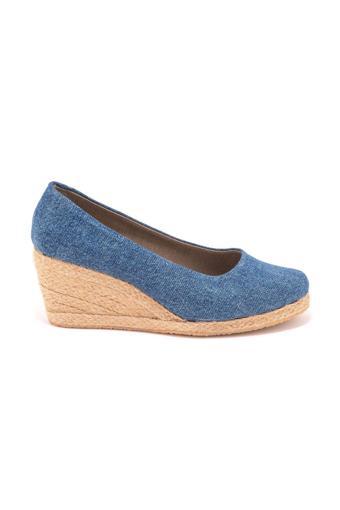 Gerçek Elişi Kot Espadril Dolgu Topuk Handmade