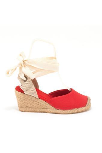 Gerçek Elişi Ipli Espadril Dolgu Topuk Keten Espadril Handmade