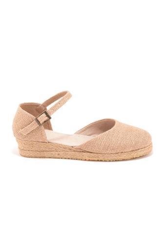 Gerçek Elişi 3cm Arkası Az Açık Hasır Jüt Bantlı Günlük Kadın Espadril Handmade