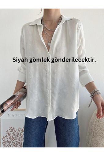 Kendinden Desenli Kadın Gömlek