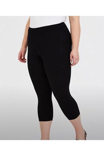 Moda Ugs Capri Büyük Beden Kadın Tayt Rahat Kalıp Turlu Viskon Penye