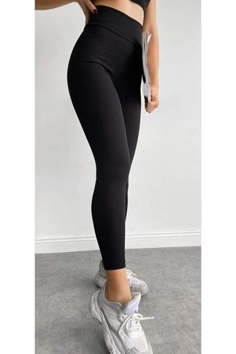 Gala Yüksek Bel Fitilli Örme Toplayıcı Tayt