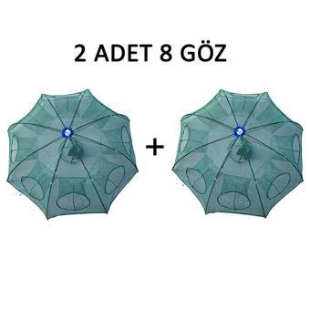  Şemsiye Balık Tuzağı 2 Adet 8 Göz Yengeç Kuş Balık Yakalama Tuzağı