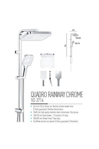 Valtemo Quadro Rainway Chrome Robot Duş Seti