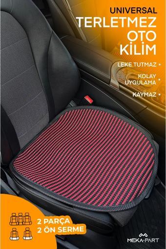 Trend Oto Koltuk Koruyucu Kılıf 2 Parça Serme Sadece Ön Universal Kırmızı Siyah