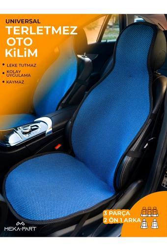 Trend Oto Koltuk Koruyucu Kılıf 3 Parça Universal Mavi 2+1 %100 Pamuk
