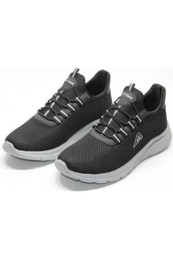 Erkek Sneaker Casual Rahat Bağcıksız Fileli Spor Ayakkabı 2003-101-0002 Siyah-Beyaz-44