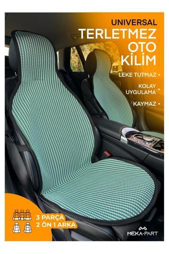 Trend Oto Koltuk Koruyucu Kılıf 3 Parça Universal Yeşil Beyaz 2+1 %100 Pamuk