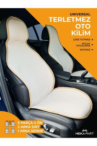 Trend Oto Koltuk Koruyucu Kılıf 5 Parça Universal Bej 2+3 %100 Pamuk