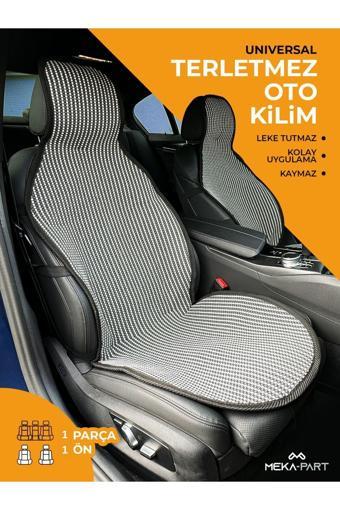 Trend Oto Koltuk Koruyucu Kılıf Tekli Çizgili Füme-Beyaz Universal 1 Parça Ön Koltuk Için
