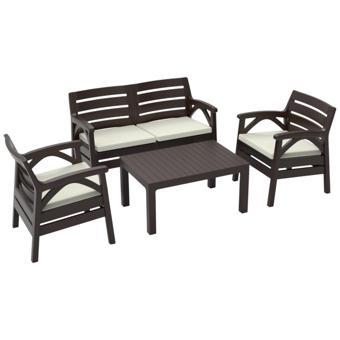 Santana 2+1+1+Sehpa Bahçe Oturma Grubu | Plastik Balkon Takımı