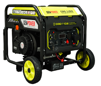 Genpower Marka GBG 110 İE OTO Model 11 Kva, Benzinli, Otomatik Transfer Panolu, Tekerlekli, MONOFAZE(220 Volt) İnverter Portatif