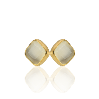 Kadir Jewellery 22 Ayar Altın Kaplama Kadın Minimal Küpe -El İşçiliği Ve Hipoalerjenik Küpe