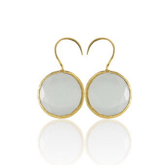 Kadir Jewellery 22 Ayar Altın Kaplama Kadın Taşlı Küpe -El İşçiliği Ve Hipoalerjenik Küpe