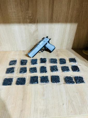 Boncuklu  20x11 cm Boncuk Atan Silah + 21 Paket Boncuk