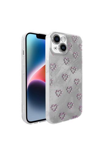 Nsm Tech İphone 13 Kılıf Kamera Korumalı Figürlü Zore Ponti Silikon Kapak - Beyaz