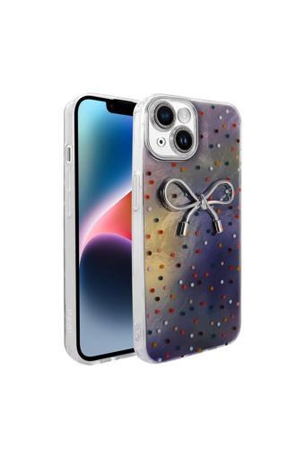 Nsm Tech İphone 13 Kılıf Kamera Korumalı Figürlü Zore Ponti Silikon Kapak - Lila