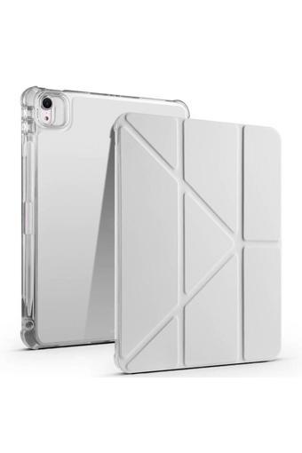Nsm Tech İpad Air 11 2025 M3 Kılıf Zore Tri Folding Kalem Bölmeli Standlı Kılıf - Gri