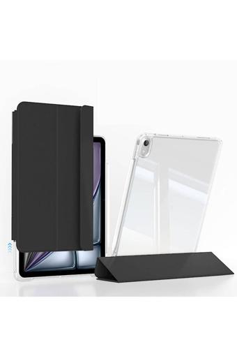 Nsm Tech İpad Air 13 2025 M3 Kılıf Magnetik Ayrılabilen Airbagli Zore Sliding Tablet Kılıfı - Siyah
