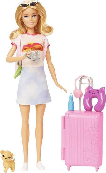 Barbie Seyahatte Bebeği ve Aksesuarları HJY18 