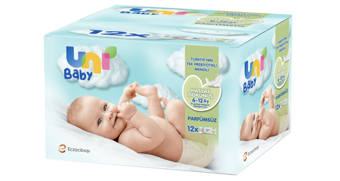 Uni Baby Hassas Dokunuş 52 Yaprak 12'li Paket Islak Mendil