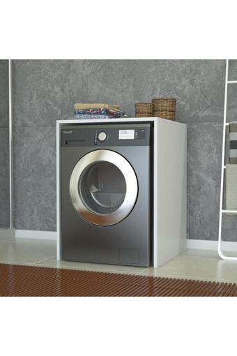 Uysal Çamaşır Makine Alt Dolabı Kurutma Makinesi Dolabı Beyaz Suntalam 90x70
