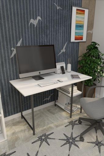 Dizaynmotion Çalışma Masası Ofis Bilgisayar Ders Masası 2 Raflı 60X120 