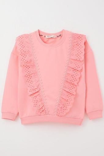 Breeze Kız Çocuk Sweatshirt Güpürlü 1.5-5 Yaş, Pembe