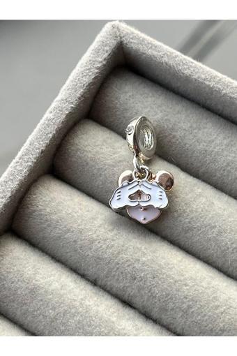 Asafaccessory Mickey Mouse Seri Charm Gümüş Kaplama Gri Battal Standart